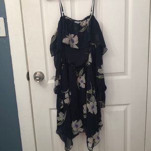 navy blue floral dress